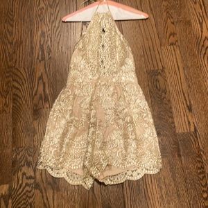 Gold Halter Romper